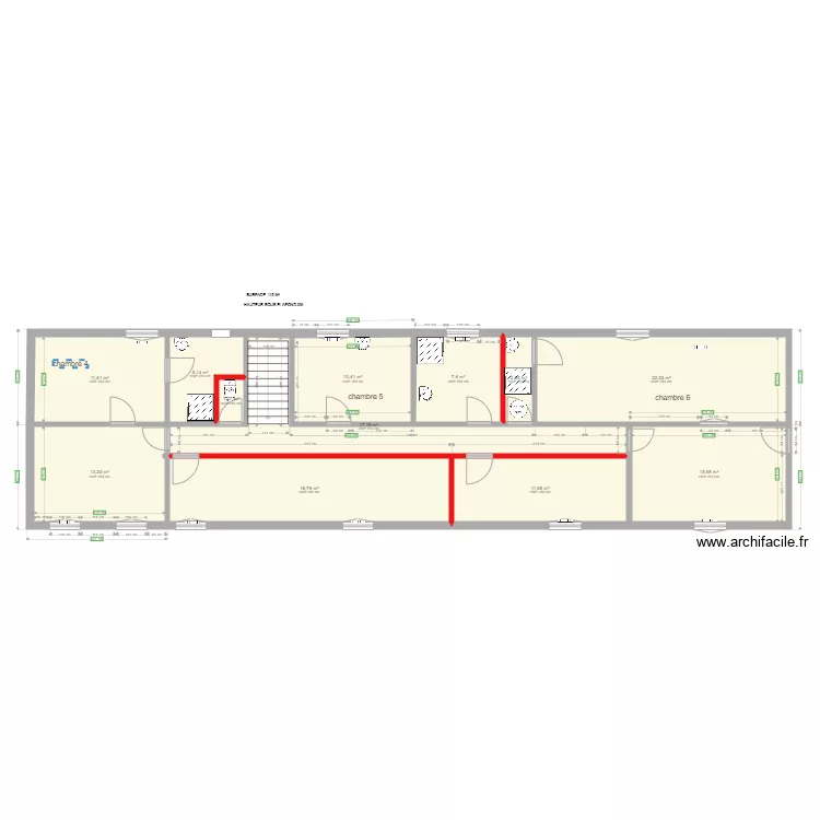 B&acirc;timent Voltaire CHAMBRE 4. Plan de 