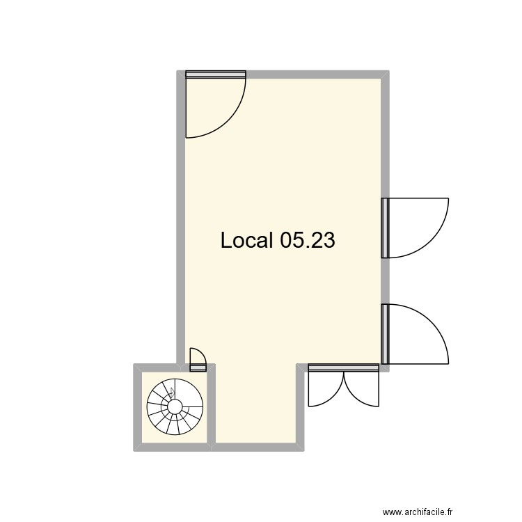 Local 05.23 SMB. Plan de 2 pièces et 12 m2