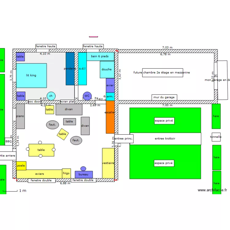 plan 2 &eacute;tages . Plan de 