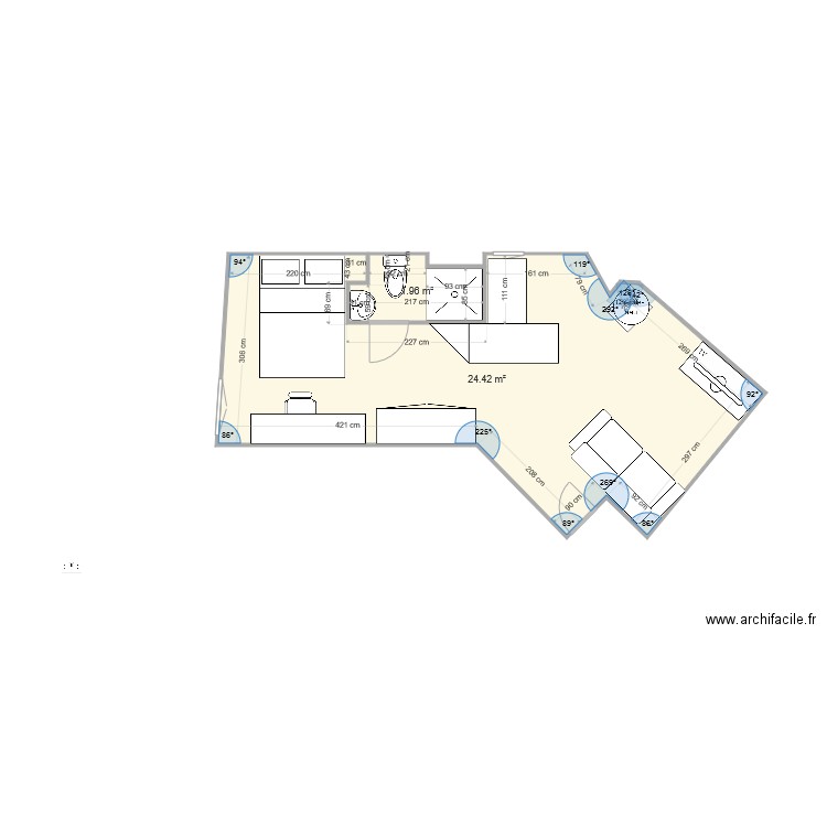 Appartement St Maure V2. Plan de 0 pièce et 0 m2