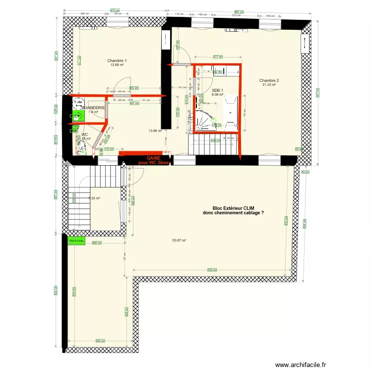 Etage 1 Plomberie. Plan de 