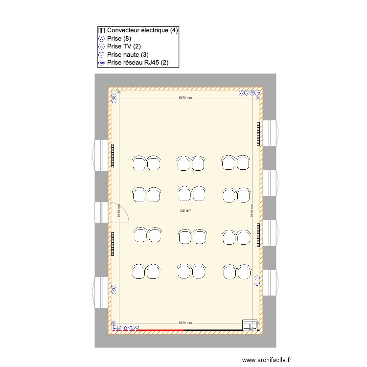 Plan électrique classe école. Plan de 0 pièce et 0 m2