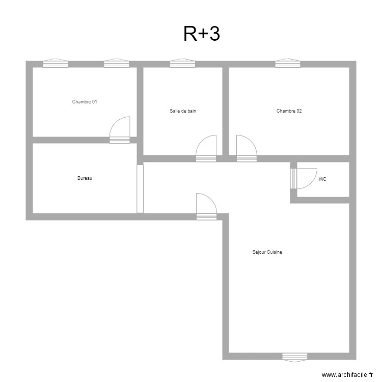 350600997. Plan de 6 pièces et 92 m2