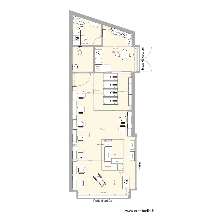 salon coiff 4. Plan de 0 pièce et 0 m2