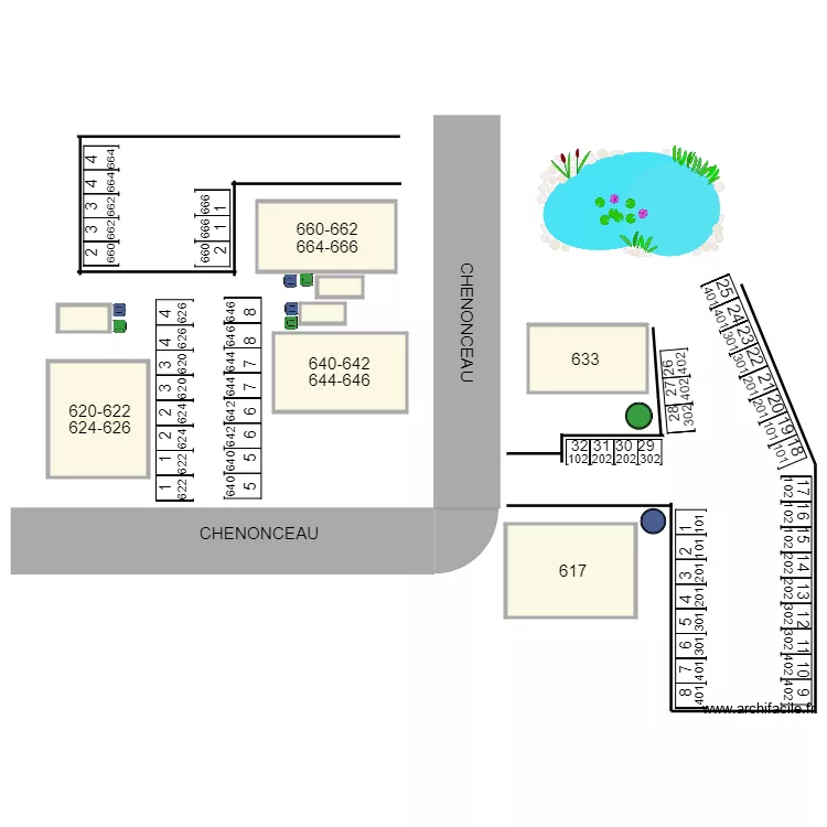 CHEN 620 640 660 633 617. Plan de 