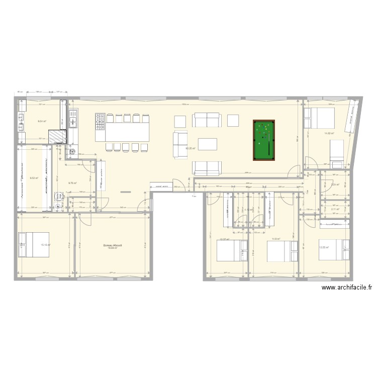 plan avec cote v14. Plan de 0 pièce et 0 m2