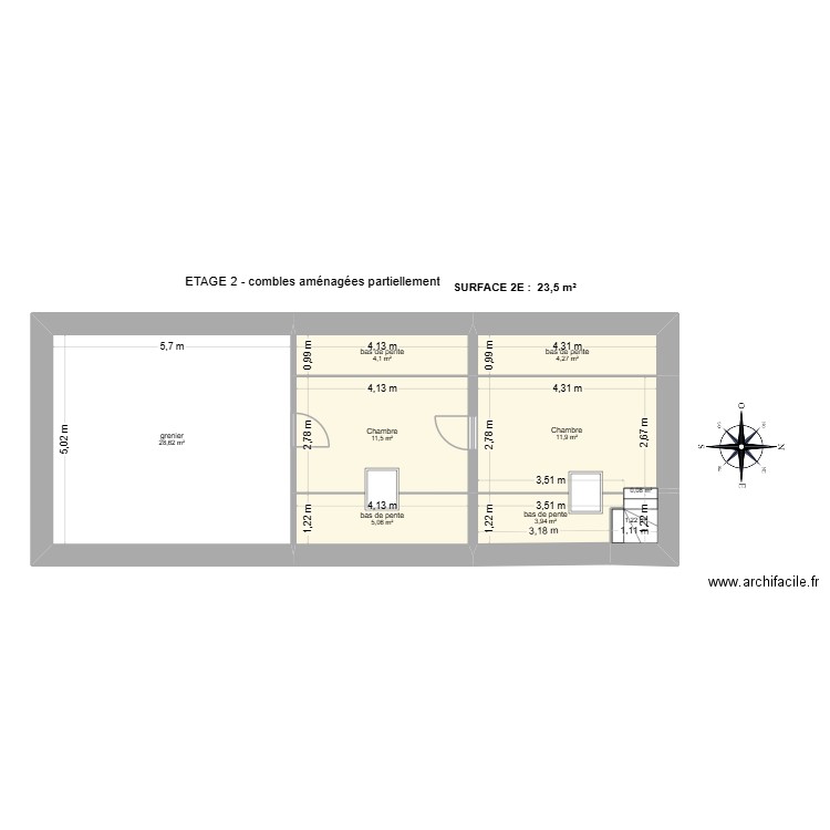 SAINTAGNE. Plan de 38 pièces et 408 m2