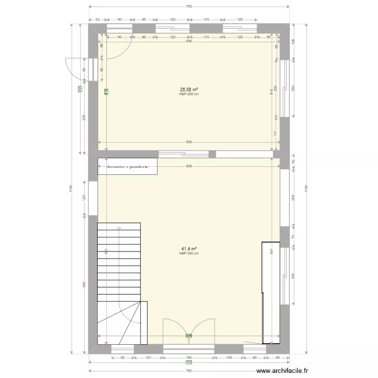 cotations maison. Plan de 