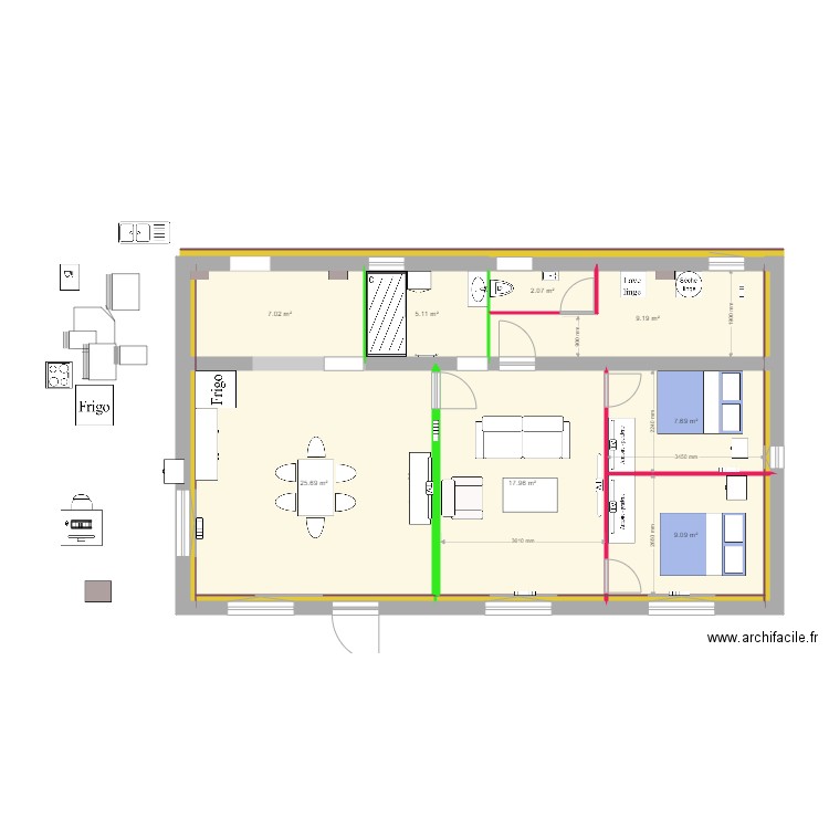 Modification petite maison 7. Plan de 0 pièce et 0 m2