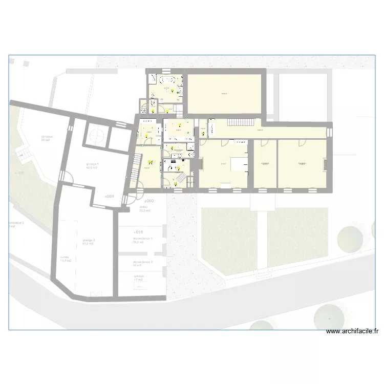jardin int&eacute;rieur. Plan de 