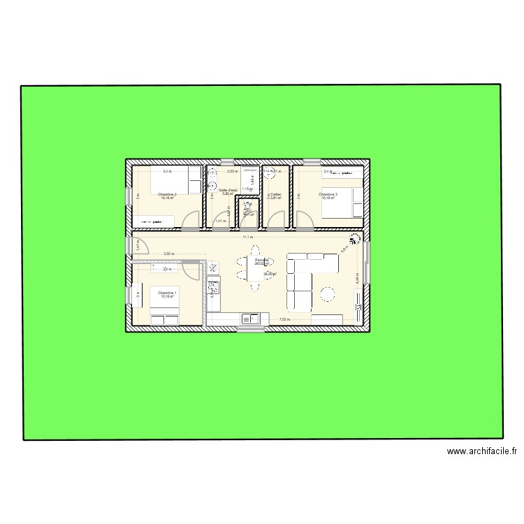 Maison. Plan de 8 pièces et 471 m2