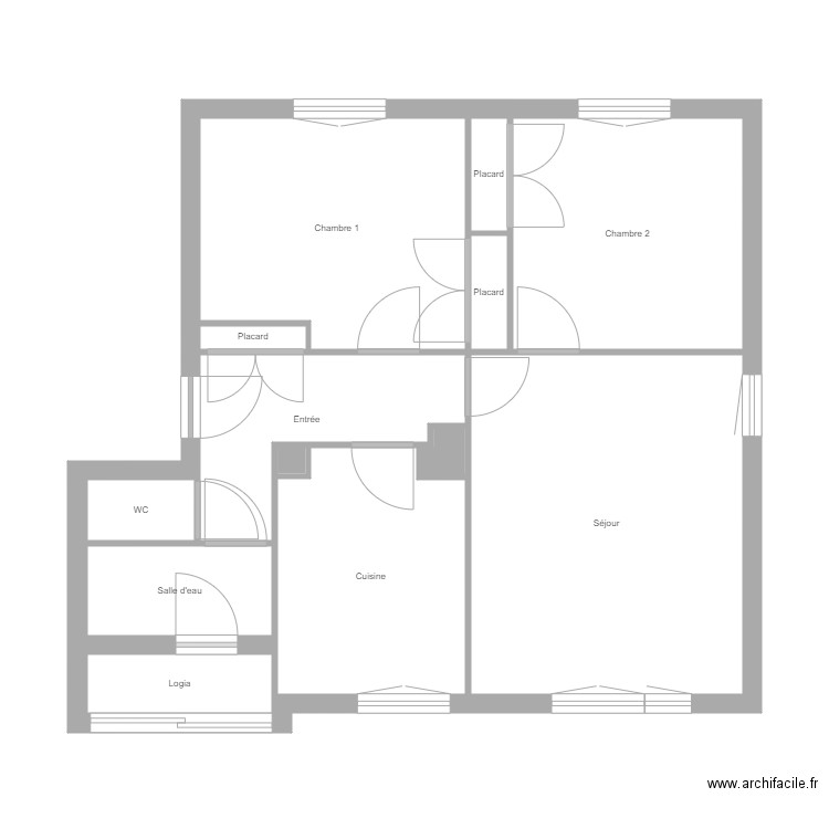 lebail. Plan de 13 pièces et 54 m2