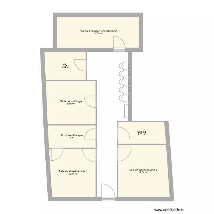 Plans cabinet. Plan de 7  et 59 m²