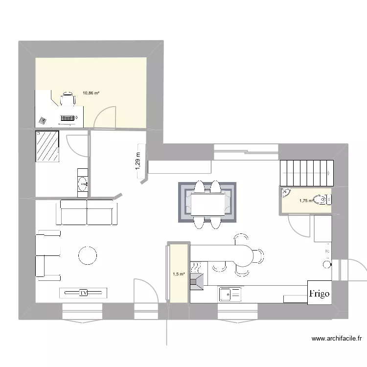 Rdc maison Liz&eacute;a. Plan de 