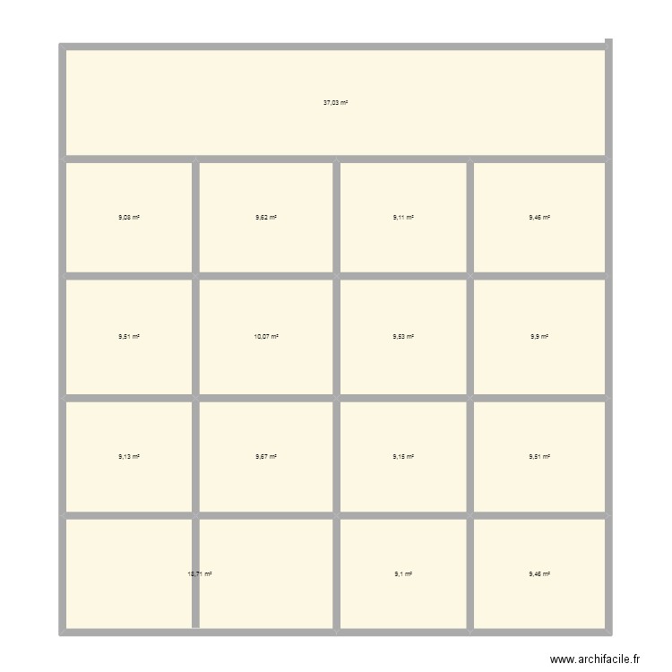 halim. Plan de 16 pièces et 188 m2