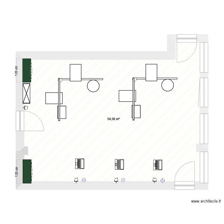SAE 1.3 BABACAR. Plan de 1 pièce et 55 m2
