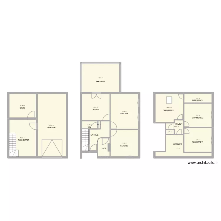MEUNIER. Plan de 18 et 156 m² MEUNIER. Plan de 18 et 156 m²