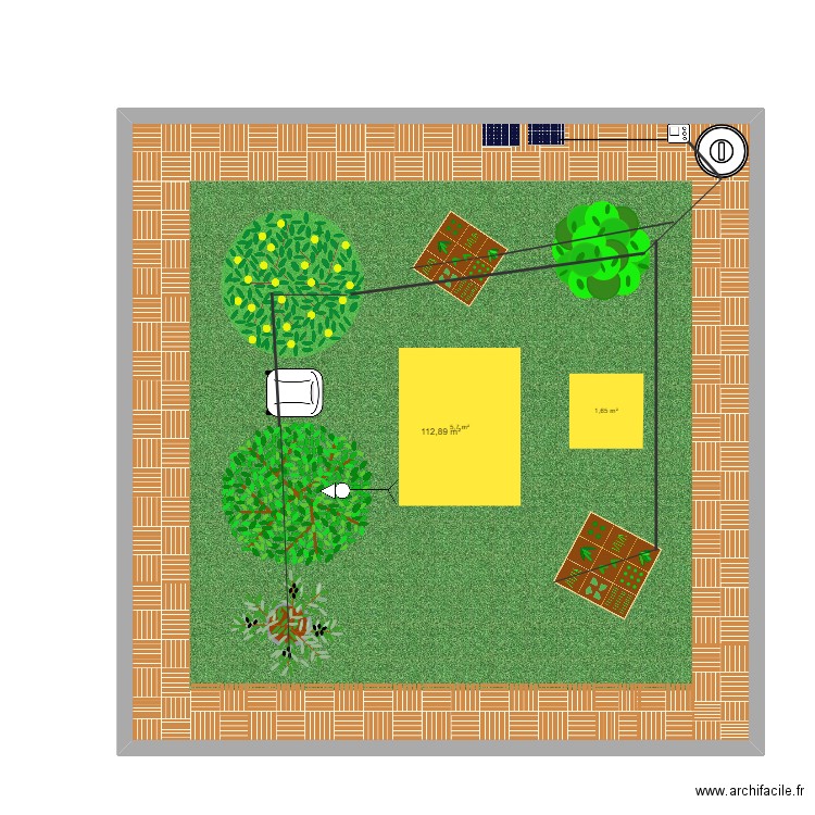 paul et tom. Plan de 1 pièce et 113 m2