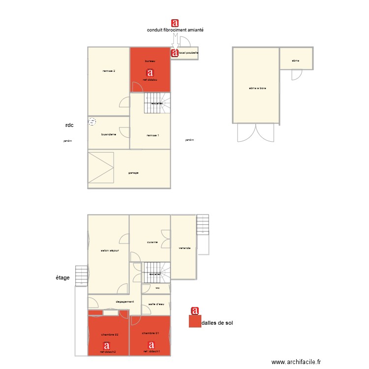 indivision muzard3 am. Plan de 20 pièces et 177 m2