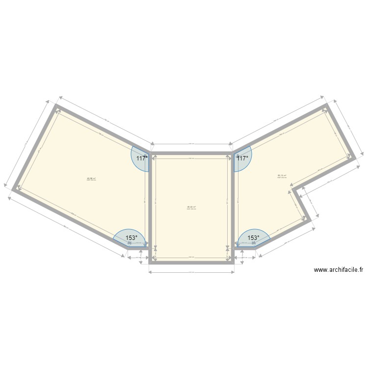 DUMITRU. Plan de 3 pièces et 159 m2