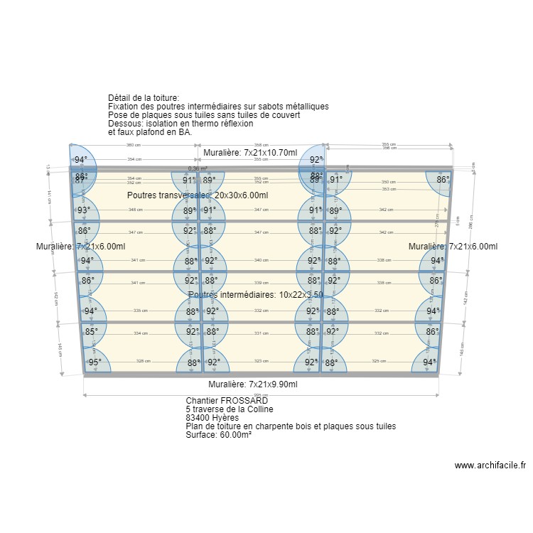 Plan FROSSARD. Plan de 12 pièces et 56 m2