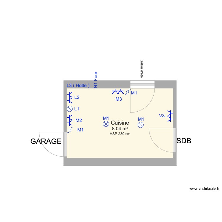 Maison Emmanuel Cuisine plan électrique. Plan de 0 pièce et 0 m2