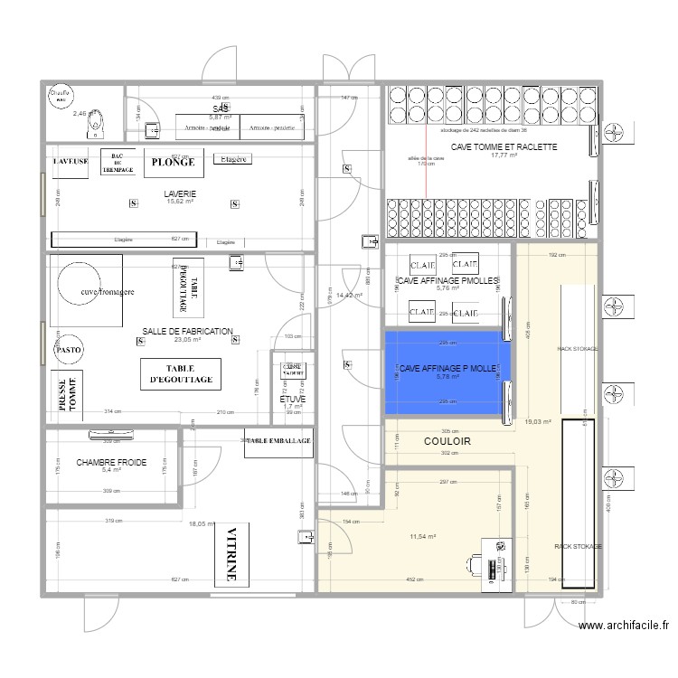 Fromagerie 2. Plan de 13 pièces et 146 m2