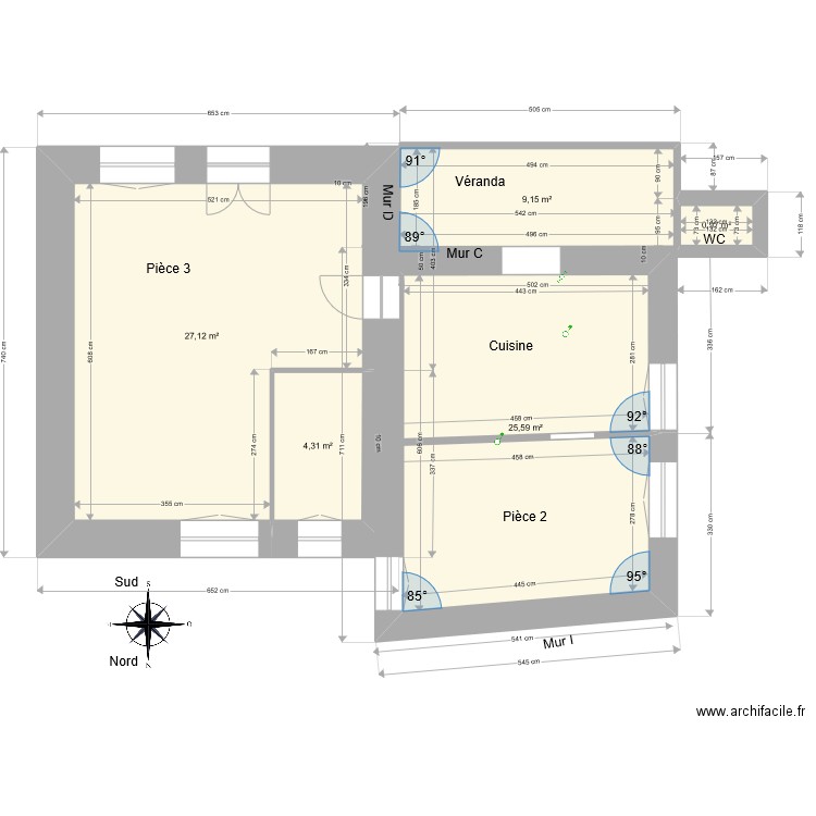 3 La Croix Grand-Fougeray. Plan de 0 pièce et 0 m2