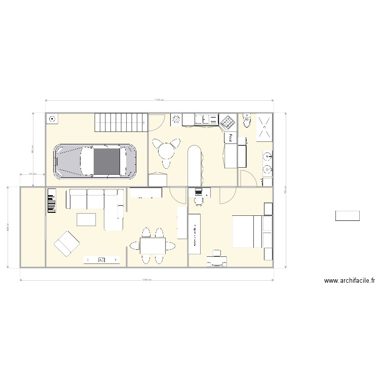 Maison Solange. Plan de 6 pièces et 88 m2