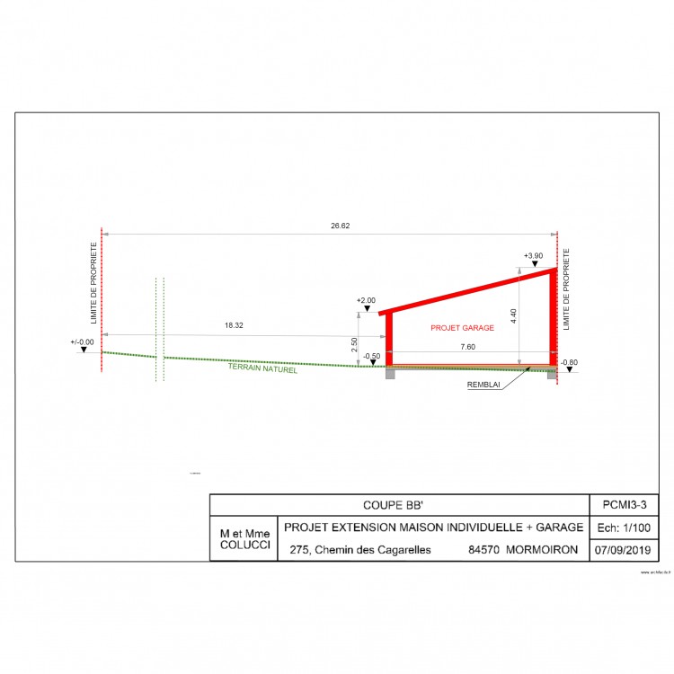 PCMI3 COUPE BB AGRANDI. Plan de 0 pièce et 0 m2