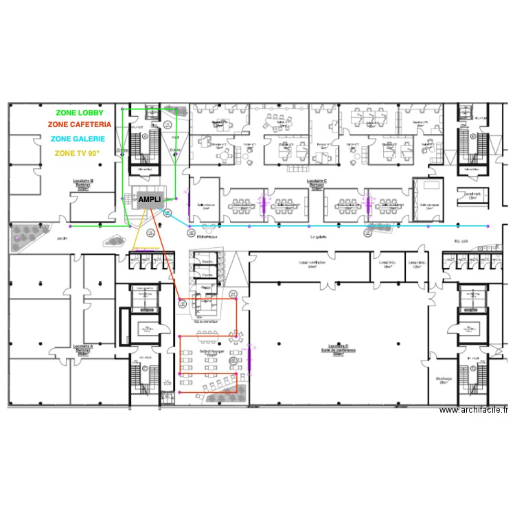 Câblage HP PLO. Plan de 0 pièce et 0 m2