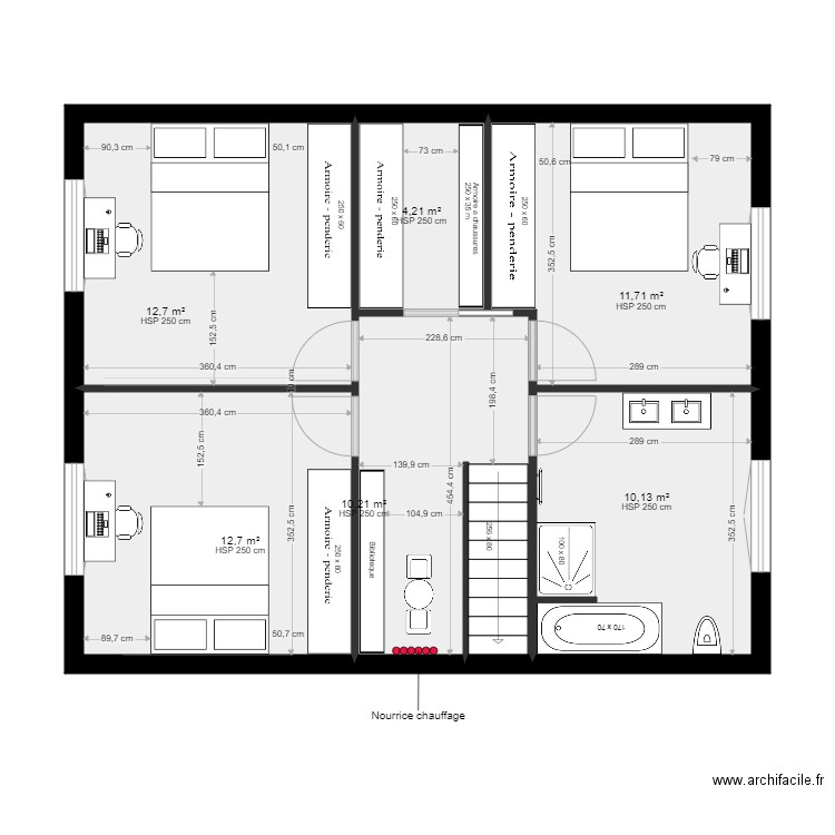 MAISON VITALIE. Plan de 6 pièces et 62 m2