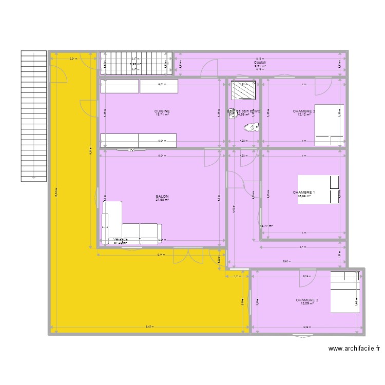 Appartement 1 Barakani. Plan de 10 pièces et 183 m2