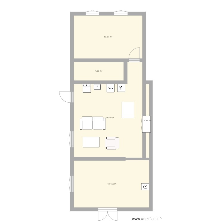 salon cuisine2. Plan de 0 pièce et 0 m2