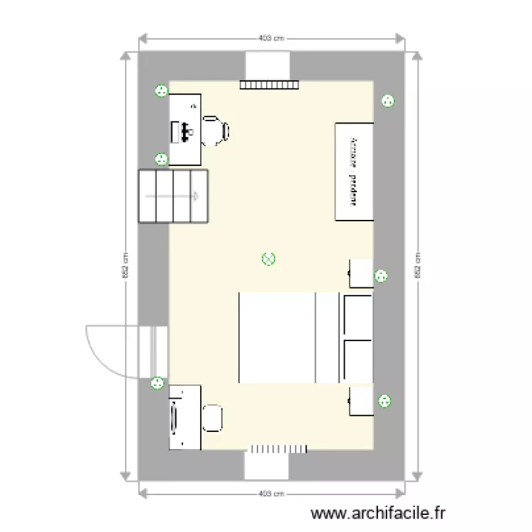 Chambre 2 Chantal . Plan de 
