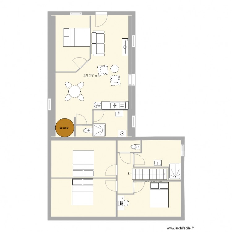 planAPP GRENIER AVEC PORTE ET FENETRE 2. Plan de 0 pièce et 0 m2