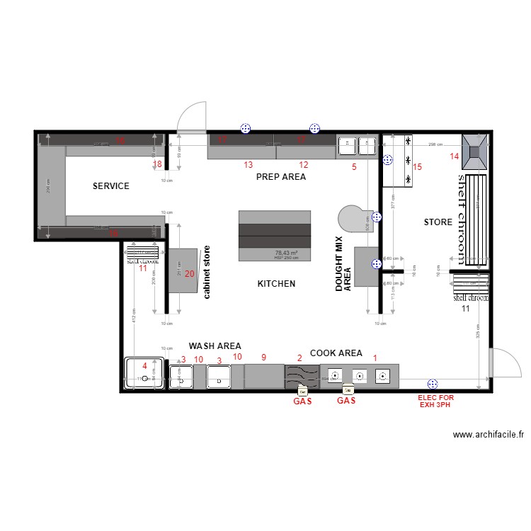 oisis. Plan de 1 pièce et 78 m2