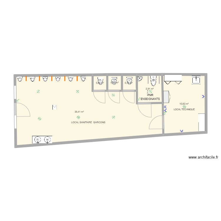 SANITAIRE GARCONS   TOUT VA BIEN . Plan de 0 pièce et 0 m2