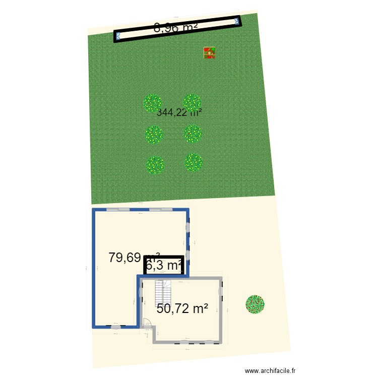 Plan de masse Courseulles. Plan de 4 pièces et 155 m2