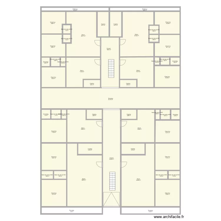 plan2 etage de 600m de yeo rez de chauss&eacute;e. Plan de 