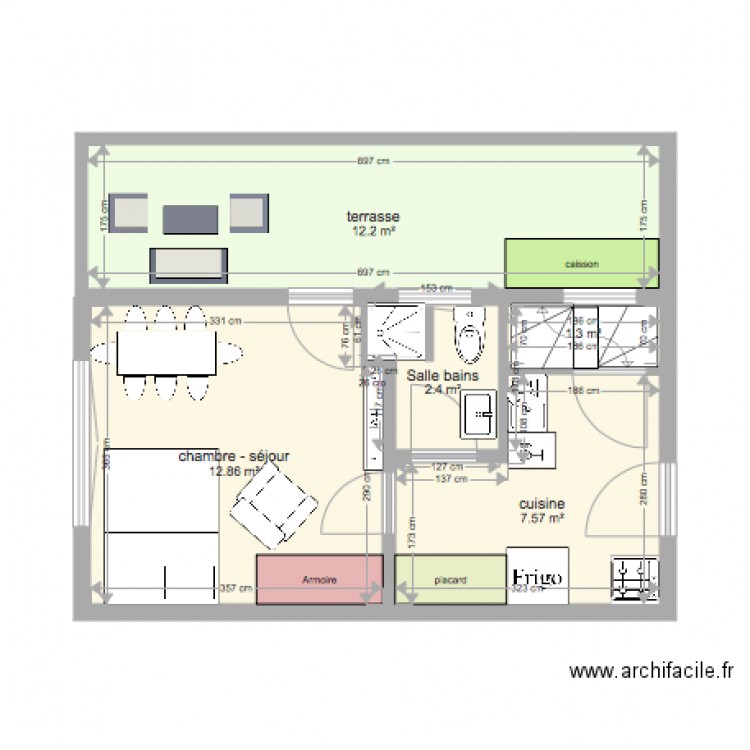 studio2. Plan de 0 pièce et 0 m2