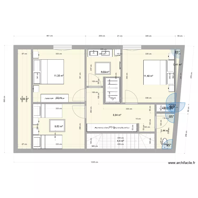 Fabre Gite Ille. Plan de 