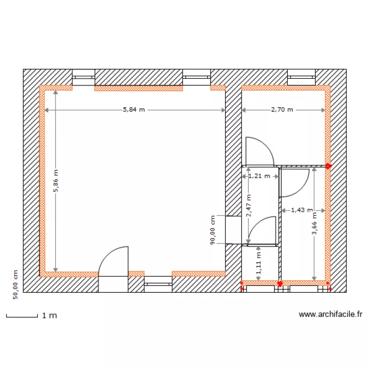 CHAUSSE RDC 2  AVANT. Plan de 