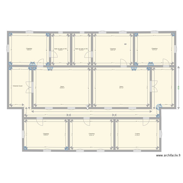 Plan Maison Base Bagasola. Plan de 11 pièces et 259 m2