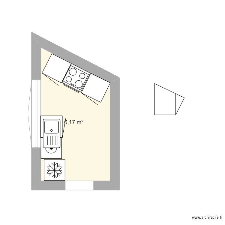 plan andré 2. Plan de 1 pièce et 6 m2