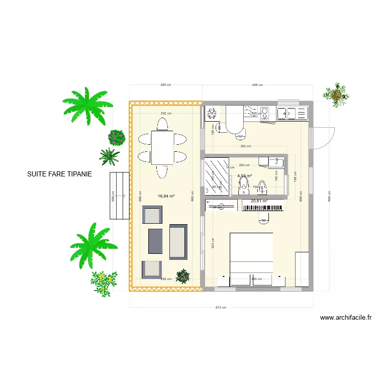 SUITE FARE TIPANIE. Plan de 
