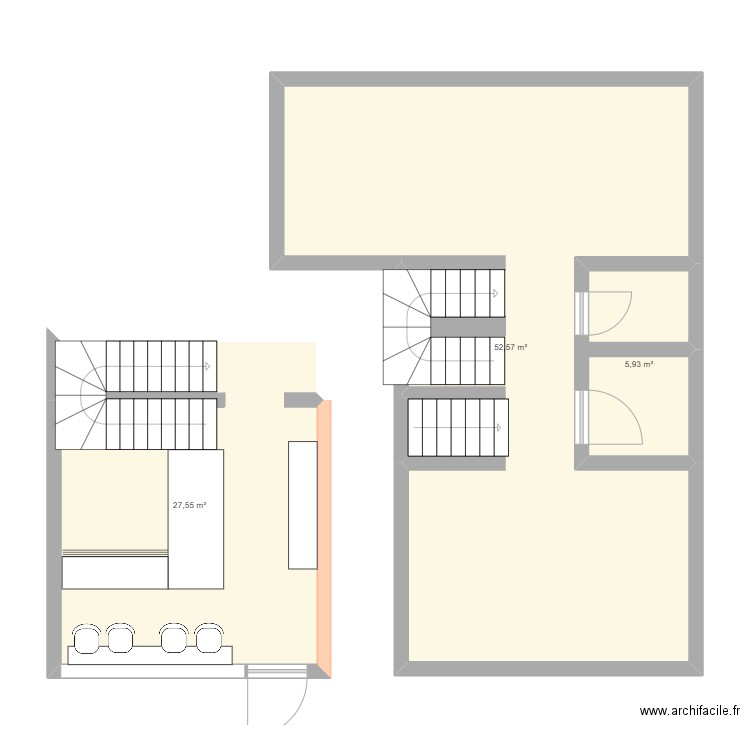 PLAN MAGASIN MCO . Plan de 3 pièces et 86 m2