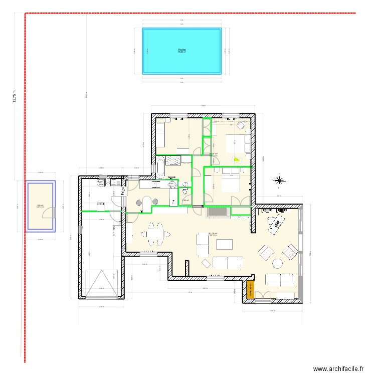 Maison B-E Plan côte - Côtes relevées. Plan de 0 pièce et 0 m2