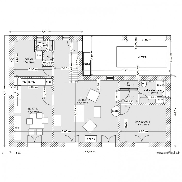 rdc86m2. Plan de 0 pièce et 0 m2