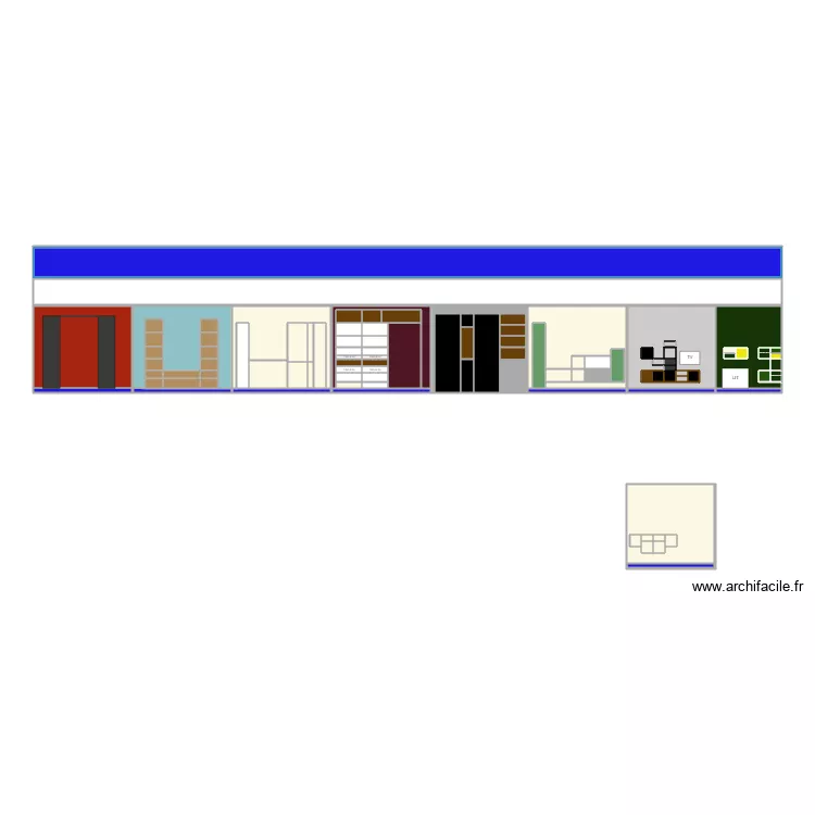 Alcove salon KUB. Plan de 